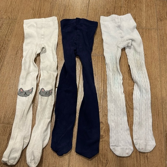 Lot of 3 girls tights size 4-6T - Picture 1 of 7